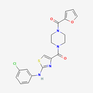 molecular formula C19H17ClN4O3S B2454331 (2-((3-氯苯基)氨基)噻唑-4-基)(4-(呋喃-2-羰基)哌嗪-1-基)甲酮 CAS No. 1202972-46-0