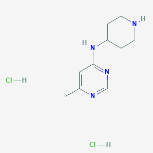 molecular formula C10H18Cl2N4 B2454345 6-Methyl-N-(piperidin-4-yl)pyrimidin-4-amine dihydrochloride CAS No. 1448855-02-4