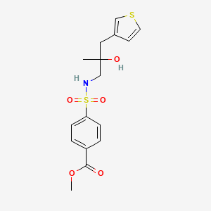 molecular formula C16H19NO5S2 B2454346 Methyl 4-({2-hydroxy-2-[(thiophen-3-yl)methyl]propyl}sulfamoyl)benzoate CAS No. 2097929-36-5