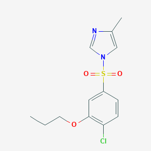 molecular formula C13H15ClN2O3S B245435 2-chloro-5-[(4-methyl-1H-imidazol-1-yl)sulfonyl]phenyl propyl ether 