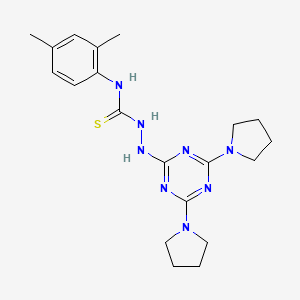 molecular formula C20H28N8S B2454350 2-(4,6-二(吡咯烷-1-基)-1,3,5-三嗪-2-基)-N-(2,4-二甲苯基)肼基碳硫酰胺 CAS No. 898622-82-7