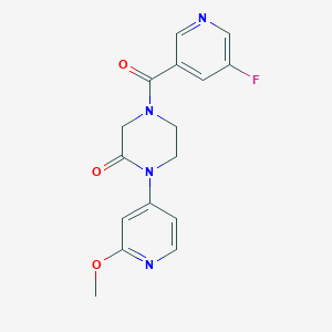 molecular formula C16H15FN4O3 B2454353 4-(5-Fluoropyridine-3-carbonyl)-1-(2-methoxypyridin-4-yl)piperazin-2-one CAS No. 2380077-45-0