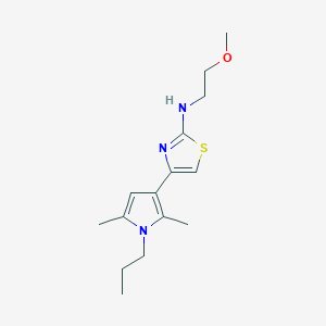 molecular formula C15H23N3OS B2454364 4-(2,5-dimethyl-1-propyl-1H-pyrrol-3-yl)-N-(2-methoxyethyl)-1,3-thiazol-2-amine CAS No. 1351527-35-9