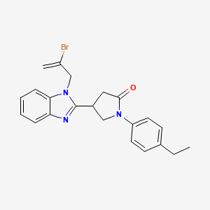 molecular formula C22H22BrN3O B2454368 4-[1-(2-Bromoprop-2-enyl)benzimidazol-2-yl]-1-(4-ethylphenyl)pyrrolidin-2-one CAS No. 912890-00-7