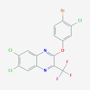 molecular formula C15H5BrCl3F3N2O B2454369 2-(4-溴-3-氯苯氧基)-6,7-二氯-3-(三氟甲基)喹喔啉 CAS No. 478039-37-1
