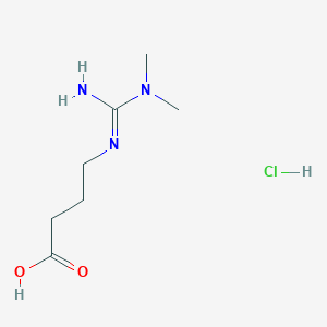 molecular formula C7H16ClN3O2 B2454372 4-[[氨基(二甲氨基)亚甲基]氨基]丁酸；盐酸盐 CAS No. 2247108-57-0