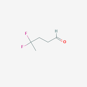 molecular formula C5H8F2O B2454373 4,4-Difluoropentanal CAS No. 1546331-97-8