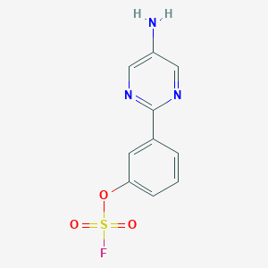 molecular formula C10H8FN3O3S B2454375 5-Amino-2-(3-fluorosulfonyloxyphenyl)pyrimidine CAS No. 2411226-35-0