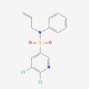 molecular formula C14H12Cl2N2O2S B2454376 5,6-二氯-N-苯基-N-丙-2-烯基吡啶-3-磺酰胺 CAS No. 1645482-52-5