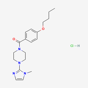 molecular formula C19H27ClN4O2 B2454382 (4-丁氧基苯基)(4-(1-甲基-1H-咪唑-2-基)哌嗪-1-基)甲烷酮盐酸盐 CAS No. 1184997-33-8