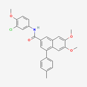 molecular formula C27H24ClNO4 B2454385 N-(3-chloro-4-methoxyphenyl)-6,7-dimethoxy-4-(4-methylphenyl)naphthalene-2-carboxamide CAS No. 378774-27-7