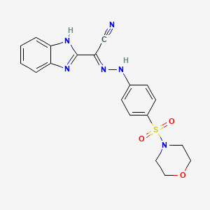 molecular formula C19H18N6O3S B2454387 (E)-N'-(4-(morpholinosulfonyl)phenyl)-1H-benzo[d]imidazole-2-carbohydrazonoyl cyanide CAS No. 327091-61-2