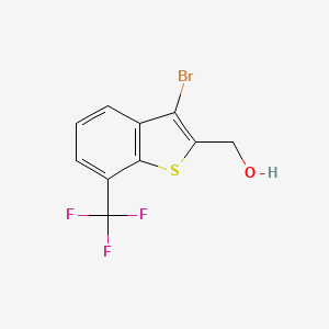 molecular formula C10H6BrF3OS B2454389 [3-Bromo-7-(trifluoromethyl)benzothiophen-2-yl]methanol CAS No. 2090924-00-6