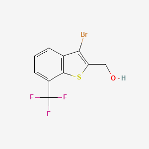 molecular formula C10H6BrF3OS B2454389 [3-溴-7-(三氟甲基)苯并噻吩-2-基]甲醇 CAS No. 2090924-00-6