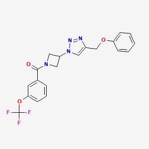 molecular formula C20H17F3N4O3 B2454392 (3-(4-(phenoxymethyl)-1H-1,2,3-triazol-1-yl)azetidin-1-yl)(3-(trifluoromethoxy)phenyl)methanone CAS No. 2034341-04-1