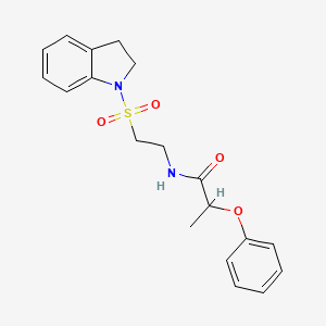 molecular formula C19H22N2O4S B2454394 N-(2-(indolin-1-ylsulfonyl)ethyl)-2-phenoxypropanamide CAS No. 921995-78-0