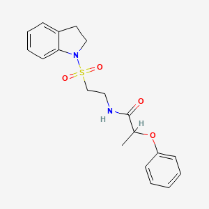 molecular formula C19H22N2O4S B2454394 N-(2-(indolin-1-ylsulfonyl)éthyl)-2-phénoxypropanamide CAS No. 921995-78-0