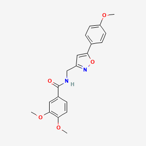 molecular formula C20H20N2O5 B2454395 3,4-dimethoxy-N-((5-(4-methoxyphenyl)isoxazol-3-yl)methyl)benzamide CAS No. 953209-11-5