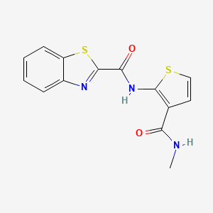 molecular formula C14H11N3O2S2 B2454396 N-(3-(methylcarbamoyl)thiophen-2-yl)benzo[d]thiazole-2-carboxamide CAS No. 864974-64-1