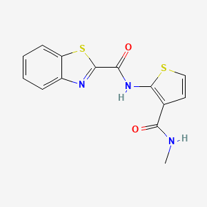 molecular formula C14H11N3O2S2 B2454396 N-(3-(甲基氨基羰基)噻吩-2-基)苯并[d]噻唑-2-羧酰胺 CAS No. 864974-64-1