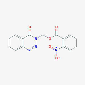 molecular formula C15H10N4O5 B2454400 (4-氧代苯并[d][1,2,3]三嗪-3(4H)-基)甲基 2-硝基苯甲酸酯 CAS No. 485378-00-5