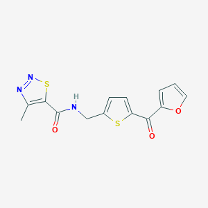 N-((5-(furan-2-carbonyl)thiophen-2-yl)methyl)-4-methyl-1,2,3-thiadiazole-5-carboxamide