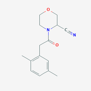 molecular formula C15H18N2O2 B2454411 4-[2-(2,5-Dimethylphenyl)acetyl]morpholine-3-carbonitrile CAS No. 1436171-85-5