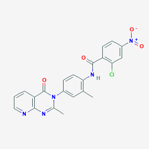 molecular formula C22H16ClN5O4 B2454413 2-chloro-N-(2-methyl-4-(2-methyl-4-oxopyrido[2,3-d]pyrimidin-3(4H)-yl)phenyl)-4-nitrobenzamide CAS No. 1005304-51-7