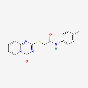 molecular formula C16H14N4O2S B2454414 N-(4-甲基苯基)-2-(4-氧代吡啶并[1,2-a][1,3,5]三嗪-2-基)硫代乙酰胺 CAS No. 896325-89-6
