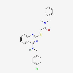 molecular formula C25H23ClN4OS B2454416 N-benzyl-2-((4-((4-chlorobenzyl)amino)quinazolin-2-yl)thio)-N-methylacetamide CAS No. 422532-20-5