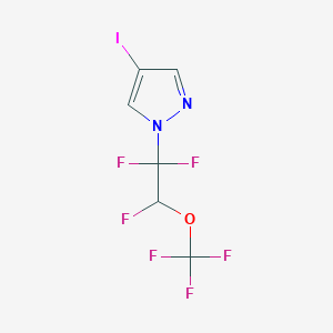 molecular formula C6H3F6IN2O B2454421 4-Iodo-1-[1,1,2-trifluoro-2-(trifluoromethoxy)ethyl]pyrazole CAS No. 2375261-56-4