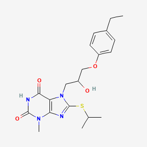 molecular formula C20H26N4O4S B2454425 7-(3-(4-ethylphenoxy)-2-hydroxypropyl)-8-(isopropylthio)-3-methyl-1H-purine-2,6(3H,7H)-dione CAS No. 331675-29-7