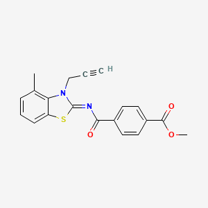 molecular formula C20H16N2O3S B2454427 Methyl 4-[(4-methyl-3-prop-2-ynyl-1,3-benzothiazol-2-ylidene)carbamoyl]benzoate CAS No. 868674-19-5