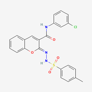 molecular formula C23H18ClN3O4S B2454430 (Z)-N-(3-chlorophenyl)-2-(2-tosylhydrazono)-2H-chromene-3-carboxamide CAS No. 899220-19-0