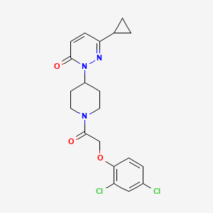 molecular formula C20H21Cl2N3O3 B2454431 6-Cyclopropyl-2-[1-[2-(2,4-dichlorophenoxy)acetyl]piperidin-4-yl]pyridazin-3-one CAS No. 2320504-92-3