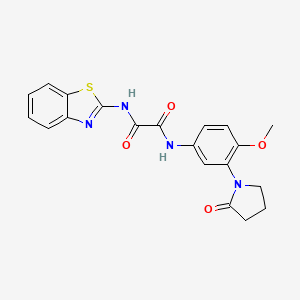 molecular formula C20H18N4O4S B2454439 N1-(benzo[d]thiazol-2-yl)-N2-(4-methoxy-3-(2-oxopyrrolidin-1-yl)phenyl)oxalamide CAS No. 941980-03-6