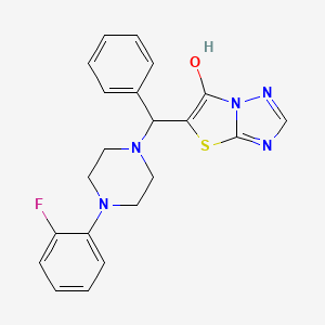 molecular formula C21H20FN5OS B2454442 5-((4-(2-Fluorophenyl)piperazin-1-yl)(phenyl)methyl)thiazolo[3,2-b][1,2,4]triazol-6-ol CAS No. 868219-34-5