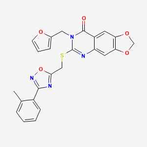 7-[(furan-2-yl)methyl]-6-({[3-(2-methylphenyl)-1,2,4-oxadiazol-5-yl]methyl}sulfanyl)-2H,7H,8H-[1,3]dioxolo[4,5-g]quinazolin-8-one