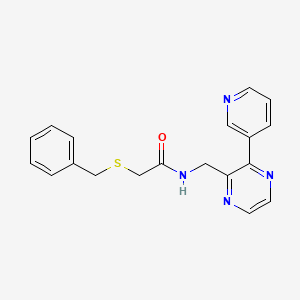 2-(benzylsulfanyl)-N-{[3-(pyridin-3-yl)pyrazin-2-yl]methyl}acetamide