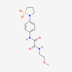 molecular formula C14H19N3O5S B2454449 N1-(4-(1,1-二氧化异噻唑烷-2-基)苯基)-N2-(2-甲氧基乙基)草酰胺 CAS No. 1105205-35-3