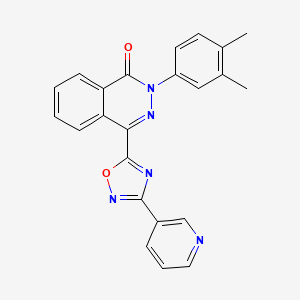 molecular formula C23H17N5O2 B2454452 2-(3,4-dimethylphenyl)-4-(3-pyridin-3-yl-1,2,4-oxadiazol-5-yl)phthalazin-1(2H)-one CAS No. 1291844-68-2