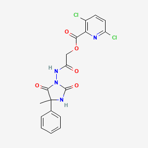 molecular formula C18H14Cl2N4O5 B2454455 [(4-Methyl-2,5-dioxo-4-phenylimidazolidin-1-yl)carbamoyl]methyl 3,6-dichloropyridine-2-carboxylate CAS No. 1171943-38-6