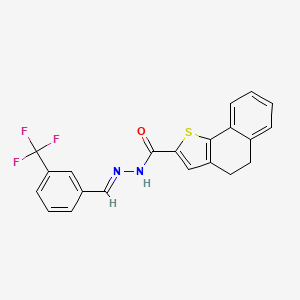 molecular formula C21H15F3N2OS B2454457 N'-[(1E)-[3-(トリフルオロメチル)フェニル]メチリデン]-4H,5H-ナフト[1,2-b]チオフェン-2-カルボヒドラジド CAS No. 478033-52-2