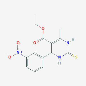 molecular formula C14H15N3O4S B2454458 Ethyl 6-methyl-4-(3-nitrophenyl)-2-thioxo-1,2,3,4-tetrahydropyrimidine-5-carboxylate CAS No. 106720-50-7