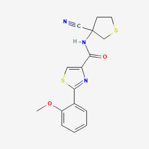 molecular formula C16H15N3O2S2 B2454464 N-(3-cyanothiolan-3-yl)-2-(2-methoxyphenyl)-1,3-thiazole-4-carboxamide CAS No. 1427977-93-2