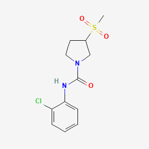 molecular formula C12H15ClN2O3S B2454466 N-(2-chlorophenyl)-3-(methylsulfonyl)pyrrolidine-1-carboxamide CAS No. 1448129-87-0