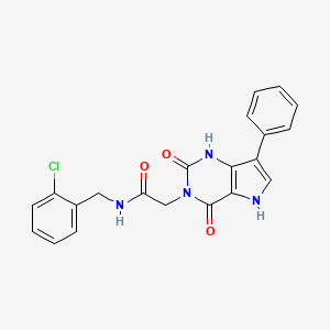 molecular formula C21H17ClN4O3 B2454467 N-(2-chlorobenzyl)-2-(2,4-dioxo-7-phenyl-1H-pyrrolo[3,2-d]pyrimidin-3(2H,4H,5H)-yl)acetamide CAS No. 1115371-86-2