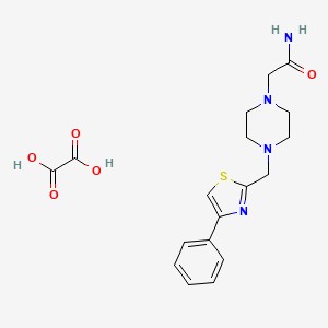 molecular formula C18H22N4O5S B2454471 2-(4-((4-Phenylthiazol-2-yl)methyl)piperazin-1-yl)acetamide oxalate CAS No. 1351612-50-4