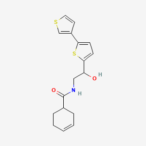molecular formula C17H19NO2S2 B2454472 N-(2-([2,3'-双噻吩]-5-基)-2-羟乙基)环己-3-烯-1-甲酰胺 CAS No. 2319836-51-4