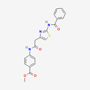 molecular formula C20H17N3O4S B2454479 Methyl 4-(2-(2-benzamidothiazol-4-yl)acetamido)benzoate CAS No. 941898-67-5